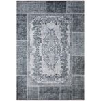 80x200 cm Xinning Gri Yama İşi Yün El Dokuma Modern Geometrik Etnik Eskitme Desenli Boho Oturma Odası Salon Yolluk Koridor Mutfak Halısı