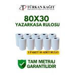 80X30 Termal Rulo - Yazarkasa Adisyon Rulosu 1 Paket 10 Adet