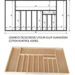 80X40 cm Ayfiwood Ahşap Kaşıklık Çekmece Içi Yemek Takımı ve Servis Gereçleri Düzenleyici Organizer - 80 x 48 cm
