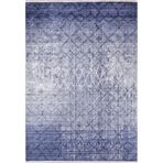80x400 cm Fryazino Mavi Modern Yün El Dokuma Modern Geometrik Etnik Eskitme Desenli Boho Oturma Odası Salon Yolluk Koridor Mutfak Halısı