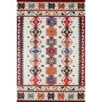 80x400 cm Shijazhuang Kırmızı Madalyon Yün El Dokuma Modern Geometrik Etnik Eskitme Desenli Boho Oturma Odası Salon Yolluk Koridor Mutfak Halısı