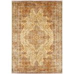 80x400 cm SosnoviBor Altın Vintage Yün El Dokuma Modern Geometrik Etnik Eskitme Desenli Boho Oturma Odası Salon Yolluk Koridor Mutfak Halısı