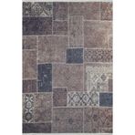 80x500 cm Biecz Kahverengi Yama İşi Yün El Dokuma Modern Geometrik Etnik Eskitme Desenli Boho Oturma Odası Salon Yolluk Koridor Mutfak Halısı