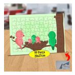 81 Ağaç Dalında Renkli Kuş Yuvası 99 Parça Puzzle Yapboz Tablo