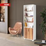 8101 Evm Kitaplık , 2 Kapaklı , 6 Bölmeli , 5 Raflı , Söğüt - Beyaz , Ofis , Çalışma Odası