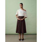 81075 Kemerli Balon Midi Etek-Kahve 38