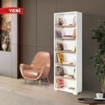 8121 Evm Kitaplık , 6 Bölmeli , 5 Raflı , Beyaz - Söğüt , Ofis , Çalışma Odası , Salon