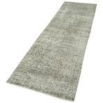 81x297 cm Overdyed Vintage Gri Vintage Yün El Dokuma Modern Geometrik Etnik Eskitme Desenli Boho Oturma Odası Salon Yolluk Koridor Mutfak Halısı