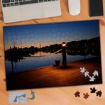827 Şehir Silüeti Deniz Manzarası 240 Parça Puzzle Yapboz Tablo