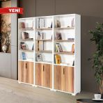 8301 Evm Kitaplık , 6 Kapaklı , 18 Bölmeli , 15 Raflı , Söğüt - Beyaz , Ofis , Çalışma Odası
