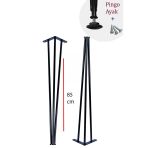 85 Cm Petek Üstü Raf & Dresuar Ayağı Metal Profil Boru Firkete Ayak Yüksek Bar Masası 2 Adet Pingolu