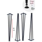 85 Cm Petek Üstü Raf & Dresuar Ayağı Metal Profil Boru Firkete Ayak Yüksek Bar Masası 4 Adet Pingolu