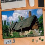 852 Ağaç Ve Sevimli Şirin Taş Evler 240 Parça Puzzle Yapboz Tablo