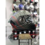 865 Space Kırmızı Siyah Kapalı Kask Güneş Vizörlü