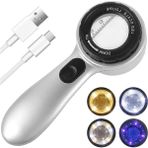 8690 Skalalı Işıklı Büyüteç 30X Şarj Edilebilir | 4 Renkli LED - Gri - Yok
