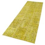 86x275 cm Kırk Yama Sarı Yama Pamuklu Yün El Dokuma Modern Geometrik Etnik Eskitme Desenli Boho Oturma Odası Salon Yolluk Koridor Mutfak Halısı