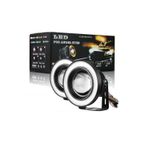 89 MM Turuncu Mercekli Angel Led Halkalı Sis Far Metal Gövde