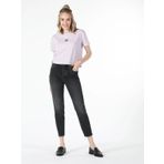 891 Maya Slim Fit Normal Bel Daralan Paça Kadın Yırtık Detaylı Gri Jean Pantolon Cl1058542