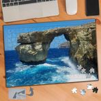 897 Kayalara Çarpan Dalgalar Manzara 240 Parça Puzzle Yapboz Tablo