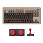 8BitDo Retro Mekanik Klavye, Bluetooth/2.4G/USB-C Hot Swappable Oyun Klavyesi, 87 Tuşlu, Çift Süper Düğmeli ve Süper Çubuklu, Windows ve Android için - C64 Edition - QWERTY İngilizce Klavye
