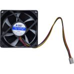8cm 12V 3 Pinli Kasa Fanı Dc 12V 8CMX8CMX2.5CM 3 Pinli Fan - Siyah