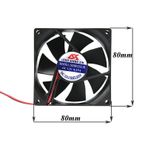 8Cm Kasa Fanı Siyah 80 x 80 x 25Mm Kasa Soğutucu Fan Sessiz