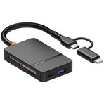 8in1 Multi Girişli Çevirici Adaptör Lightning / Type-C To USB A/ Sd /tf /ms / Macbook Uyumlu