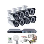 8'Li Kamera Seti - 5Mp Sony Seculensli 1080P, 6 Atom Led, Full Hd Ahd Güvenlik Kamerası Seti, Gece Görüşlü, Ip66 Plastik Kasa