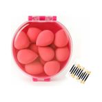 8’li Makyaj Süngeri Seti + Aplikatör Çubuk Hediyeli – Yumuşak, Lateks Içermeyen Beauty Blender Süngerleri (Yeşil, Pembe, Sarı, Mavi, Mor) | Nemli & Kuru Kullanım (Kırmızı)