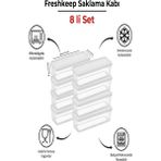 8'li Saklama Kabı 1,3 Litre Derin Dondurucu Mikrodalga Uyumlu - Ekru