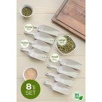 8'li Set Plastik Erzak Kürek Seti Bej