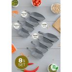 8'li Set Plastik Erzak Kürek Seti Gri