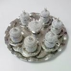 8'Li Silver Hilal Lokumluk Kahve Fincanı Set