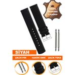 8mm-10mm-12mm-14mm-16mm-18mm-20mm kadın saatleriyle uyumlu hakiki deri saat kordonu kayışı l04mk-b - 14 mm - Siyah