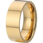 8mm Geniş Düz Model Parlak Çelik Alyans Erkek Kadın Unisex Yüzük cl28 - Sarı - 17