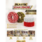 8mm Plastik Zincir 25 Metre - Kırmızı - Siyah