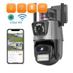 8mp 4K FULL HD Çift Lensi Alarmlı Su Geçirmez Dış Mekan Güvenlik Kamerası