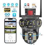 8mp 4K UHD Wifi Akıllı Güvenlik Kamerası – Çift Lens, Gece Görüş, Hareket Algılama, Sesli Görüntülü Iletişim, IP66 Su Geçirmez Ptz Kamera