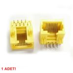 8P8C Plastik Sarı RJ45 Soket Ethernet Bağlantı Soketi 8 Pin Pcb