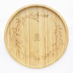 8SOM Bambu Tembel Susan Döner Tabla Düzenleyici 10 inç, Mutfağınızı Zarif Oyma Desenlerle Dekorlandırın, Büyük Rulo ile Zahmetsiz Döndürme, Dolap, Kiler, Tezgah Üstü ve Masa Düzenlemesi için İdeal