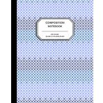 8x10" Blue Ombre Cross Stitch Pattern Composition Notebook for Preteens, Teens and Adults - 200 Alternating College Ruled and Blank Notebook Pages