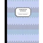 8x10" Blue Ombre Cross Stitch Pattern Composition Notebook for Preteens, Teens and Adults - 200 College Ruled Notebook Paper