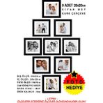 9 Adet 20X20 Çerçeve - Mdf Çerçeve - Fotoğraf Çerçevesi - Kare Çerçeve - Siyah