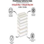 9 Adet Saklama Kabı (3 Büyük-6 Orta Boy) 4 Litre + 1,3 Litre Derin Dondurucu Mikrodalga Uyumlu - Şampanya