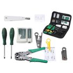 9 in 1 LAN Ağ Fix Kablo Test Cihazı Crimper Pense El Tool Kit Cat5 RJ45 RJ11 RJ12 Sıyırma Ethernet Bağlayıcı Testi Yapmak