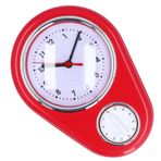 9 inç Büyük Ekran Mutfak zamanlayıcı Duvar Saati, Sessiz çalışma, Kuvars Hareketi, Ev Yemekleri Için Modern Tasarım (kırmızı)