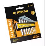 9 Parça Alyan Anahtar Seti 1.5-8 Mm L Tipi Çelik Somun Sıkma Montaj Takımı