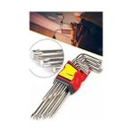 9 Parça Çelik Alyan Takımı Tork Anahtarı Seti Yıldız Alyan Set 120 mm 1410 - standart