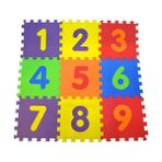 9 Parça Çocuk Oyun Karosu Eva Puzzle Yer Matı Sayılar Eğitici Oyun Halısı - Renkli