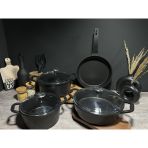 9 Parça Döküm Tencere Seti Black